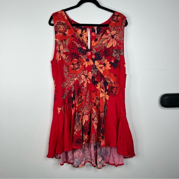 NWT Free People Backyard Tank Top High Low Floral - Picture 1 of 5
